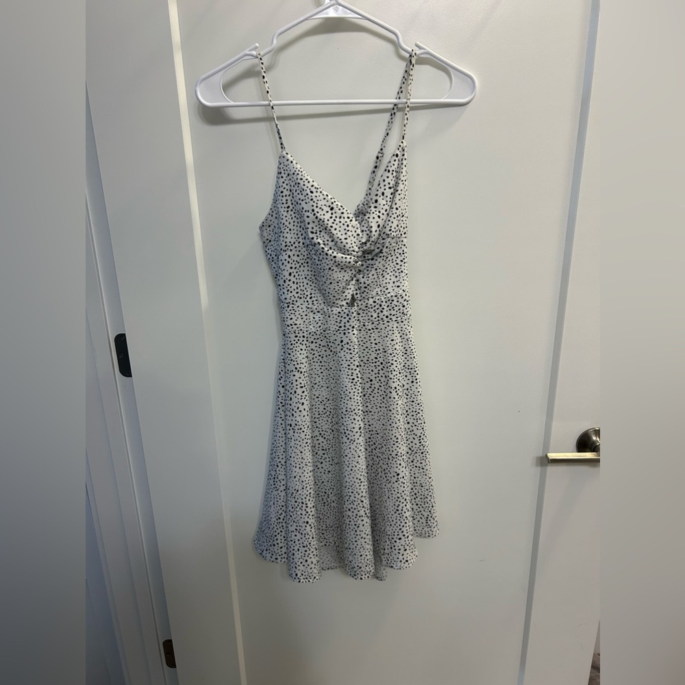 SHEIN White Polka Dot Spaghetti Strap Dress